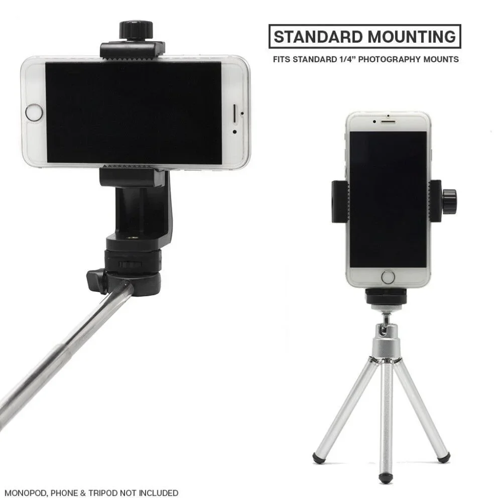 Cell Phone Holder Mounting Adapter for Tripods or Stands - Posh Show Accessory